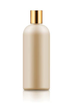 Empty and clean white bottle with cap for shampoo. Realistic 3d blank template plastic container for wash shower gel. Mock-up of package for cosmetic product. Vector illustration.